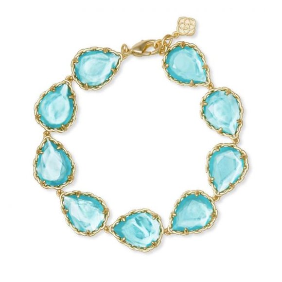 NWT - Kendra Scott - Kenzie Link Bracelet in Aqua Illusion - Picture 2 of 3